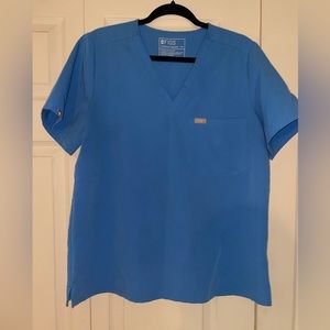 FIGS capri blue Catarina one-pocket scrub top- XL
